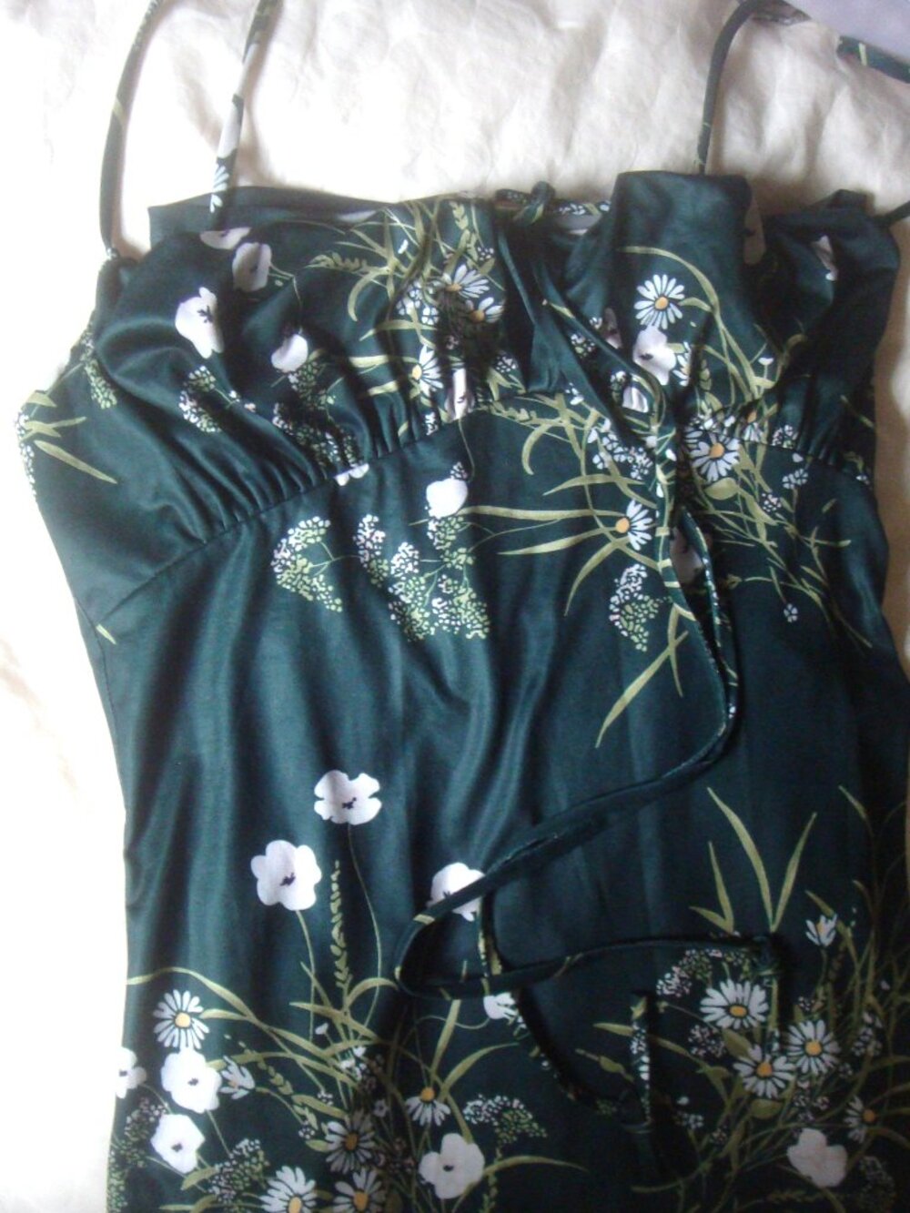 MARTHEA Baby Doll Maxi Green Floral Slinky Stretch Bodycon Mermaid Dress